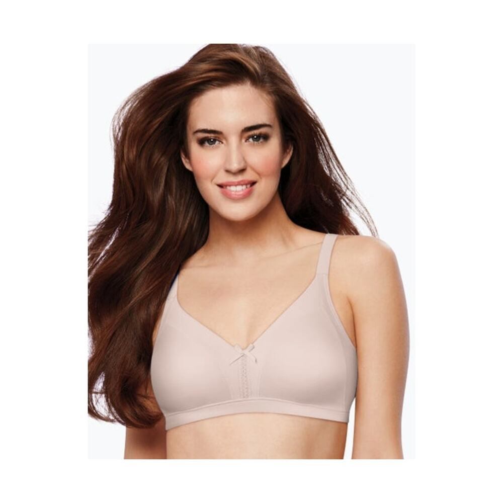 BALI Double Support Soft Touch Back Smoothing Wire Free Bra Sandshell Size 40C